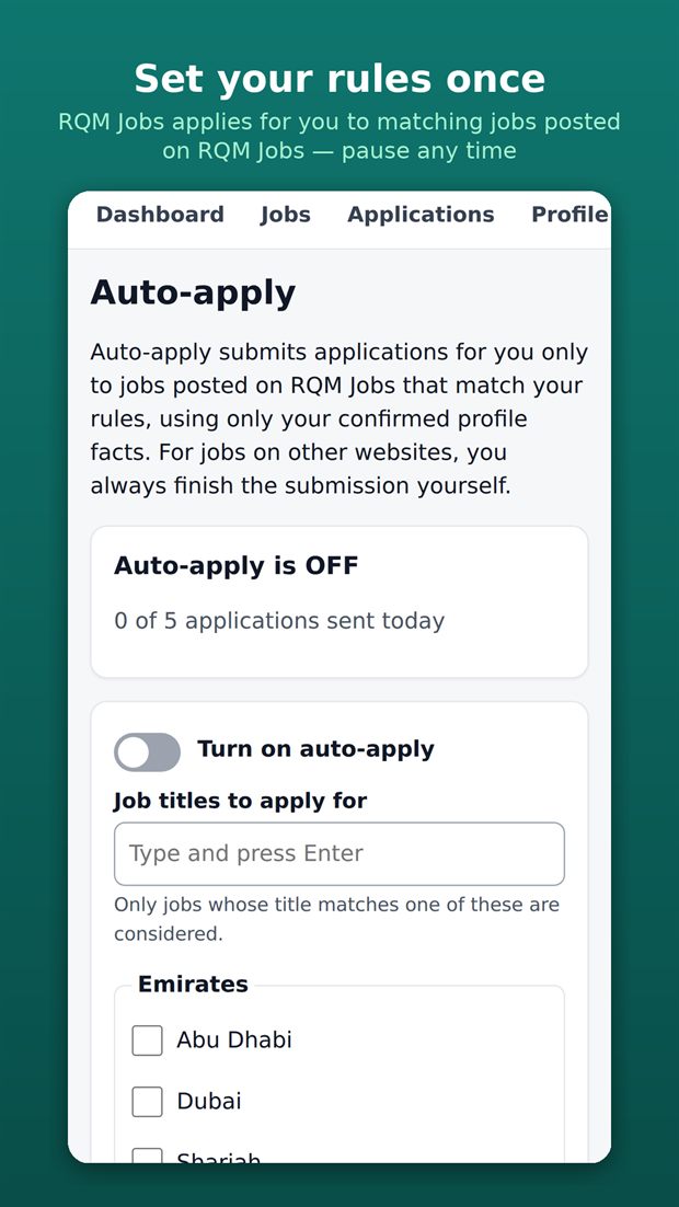 RQM Jobs application flow